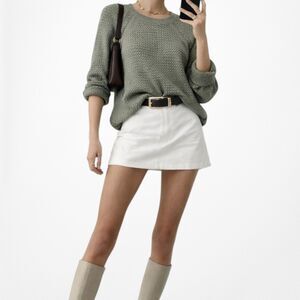 Vintage Y2K Camo Green Wool Blend Crewneck Knit Pullover Sweater Size XS/S